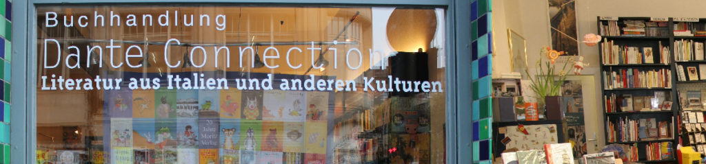 Foto des Schaufensters der Buchhandlung Dante Connection